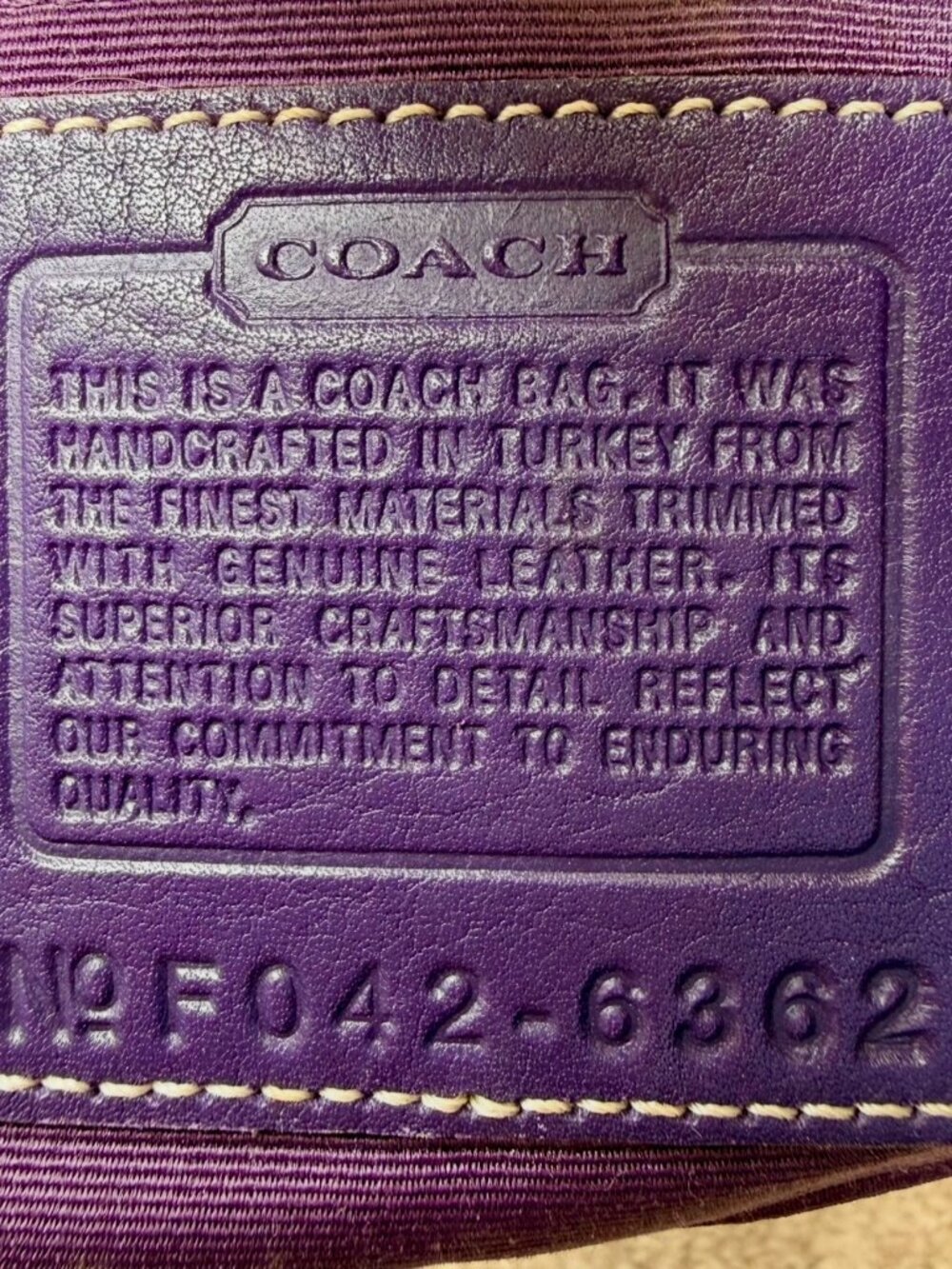 Coach Purple Signature Canvas Suede Demi Buckle Shoulder Bag 6362 - Picture 11 of 11
